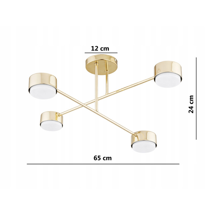 Підвісна люстра Elko-Lighting золота, 4 точки освітлення GX53, сучасний стиль