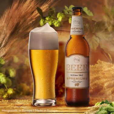 Набір келихів для пива PLATINUX 500 мл (до 640 мл), скляні бокали для пшеничного пива, 6 шт.