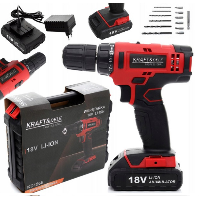 Акумуляторна шурупокрут Kraft&Dele 18 V KD1566