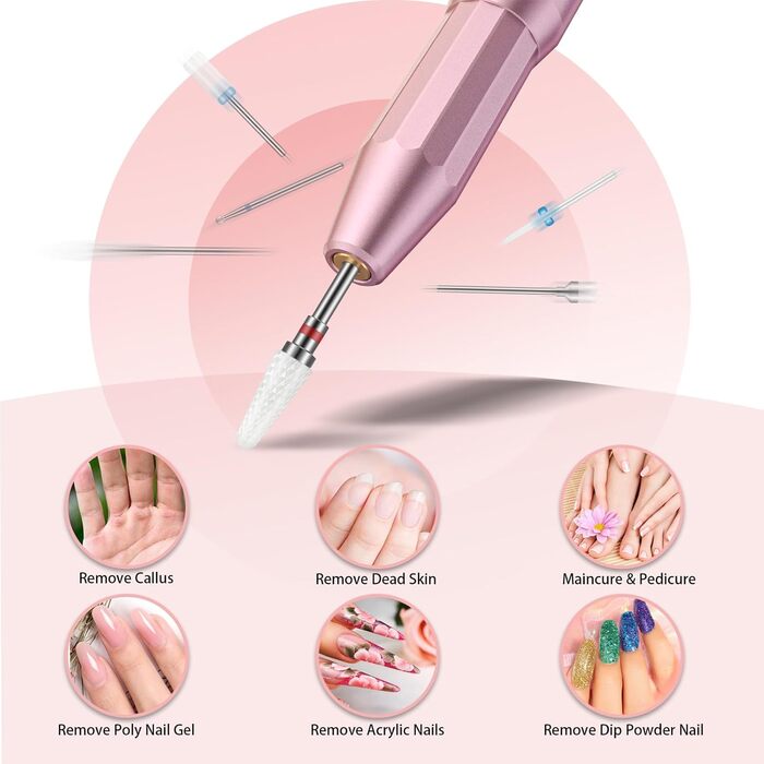 Набір свердел для нігтів Depvko 13 шт. (вольфрам карбід, кераміка, діамант) для манікюру та педикюру