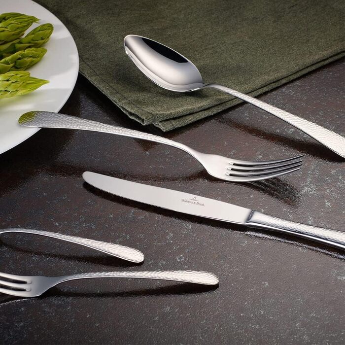 Villeroy & Boch – Leandra Cutlery Set 30-Piece Silver/Platinum, Dishwasher-Safe, Cutlery, Flatware, Cutlery Set for 6 People, Stainless Steel