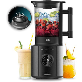 Cecotec Stand Mixer Grand Katana 2700MAX Total Destroy Screen B. Maximum Power 2700W, Digital Display, 8-Blade Knife with Black Titanium Coating, 1.8L Glass Jug Black / Display