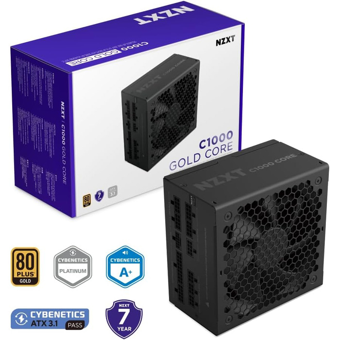Блок живлення NZXT C850 Gold Core ATX 3.1, 850W, 80+ Gold, чорний
