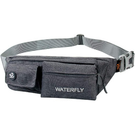 WATERFLY Поясна сумка на пояс для жінок та чоловіків: стильна сумка через плече для спорту, бігу, прогулянок з собакою, подорожей. Темно-сіра
