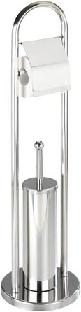 Набір для туалету WENKO Vasto з нержавіючої сталі 2 в 1: тримач туалетного паперу та щітка для унітазу, Ø 22 x 81 см