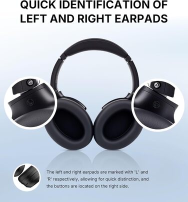 Edifier WH700NB Pro: Бездротові навушники з активним шумозаглушенням (-43dB), Hi-Res Audio, Bluetooth V5.4, AI-дзвінки, швидка зарядка, складні - Чорний