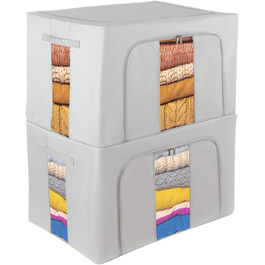 Органайзер для зберігання постільної білизни та одягу Womanht - 2 шт. (24L, сірий)