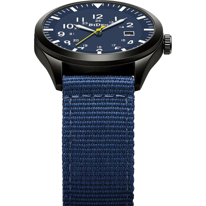 HANPOSH чоловічий годинник: тактичний годинник для військових, армійський годинник з датою, водостійкий (3ATM), кварцовий годинник для активного відпочинку та спорту (блакитний, сірий, блакитний)