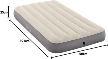 Надувний матрац Intex Dura-Beam Double, 99 x 191 x 25 см, для 2 осіб, PVC, стандарт