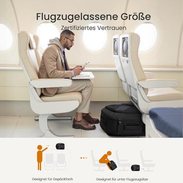 LOVEVOOK Рюкзак для ручної поклажі, великий, розширюваний, туристичний, чоловічий, для ноутбука 17 дюймів, 50L, чорно-сірий