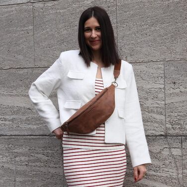 Чоловіча/Жіноча сумка через плече Berliner Bags Preiu Bauchtasche, сумка на пояс, шкіряна, кросбоді, для чоловіків та жінок (Camel, XL)