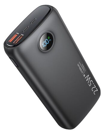 Потужний Power Bank 27000mAh 22.5W з підтримкою PD 3.0 та QC 4.0, зовнішній акумулятор USB-C зі швидкою зарядкою та LED-дисплеєм для iPhone, Samsung, iPad та смартфонів