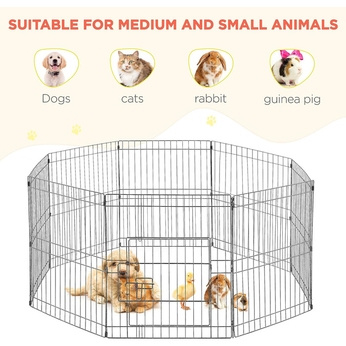 Клітка-загон для тварин Yaheetech 61x61 см, 8 частин