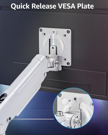 Кріплення для монітора ELIVED EV6012W: підставка для 2 моніторів (13-32 дюйми, 2-9 кг, VESA 75/100mm, регульована, білий)