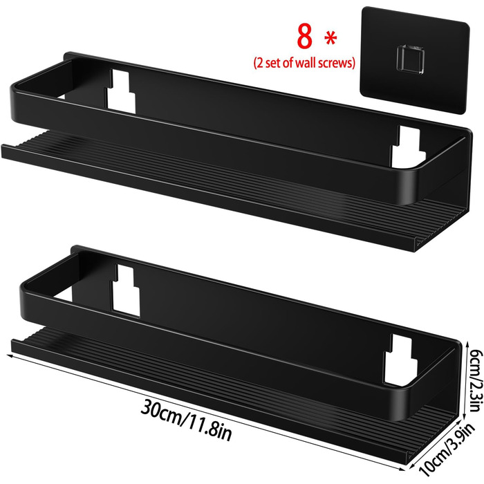 Алюмінієвий кухонний органайзер для ванної кімнати, 30 см, 2 шт., настінний, самоклеючий, 2 яруси