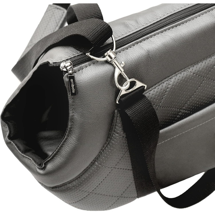 Сумка-переноска для собак та котів | Сумка-переноска на плече для тварин до 15 кг | Чорний колір, матеріал: штучна замша (вельвет), розмір L