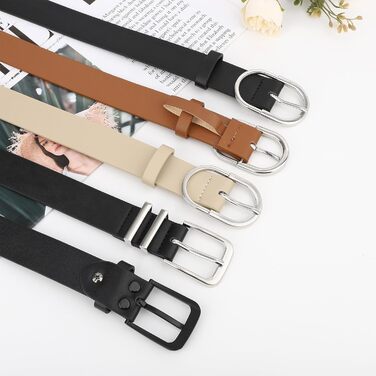 Ремінь шкіряний WHIPPY унісекс, срібна пряжка, бежевий (D-beige), розмір M (76-90 см, довжина 110 см)