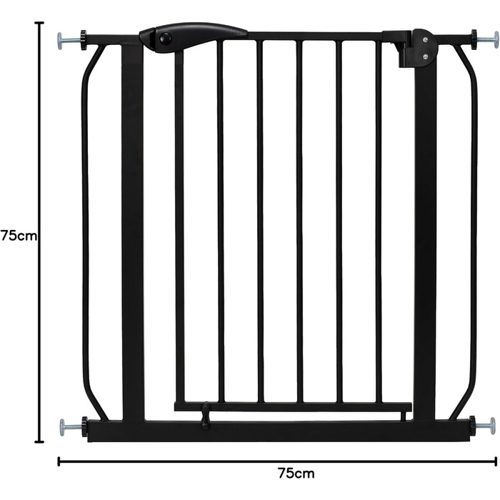 Захист для сходів IB Style Berrin - сітка для захисту дітей та собак, без свердління, чорний колір, ширина 67-75 см (120-130 см)