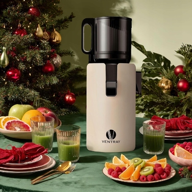 Шнекова соковижималка Ventray max 120, 250 Вт, 1.2 л, BPA-free, колір: слонова кістка