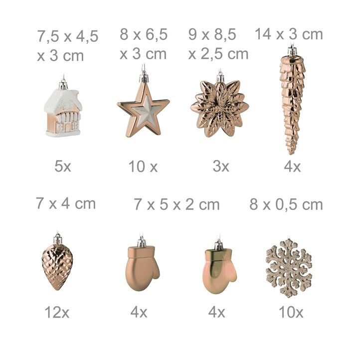 Relaxdays Set of 100 Christmas Baubles