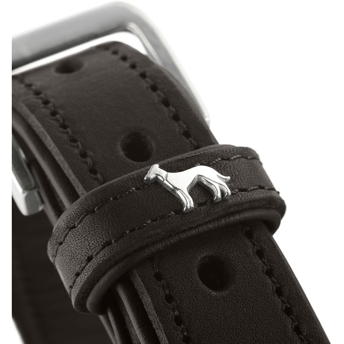 Нашийник для собак Hunter Larvik, шкіряний, чорний, розмір M, 55 см