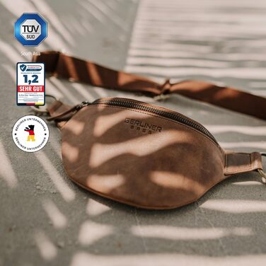 Чоловіча/жіноча сумка через плече Berliner Bags Preiu Bauchtasche - шкіряна поясна/crossbody сумка (Camel, M)