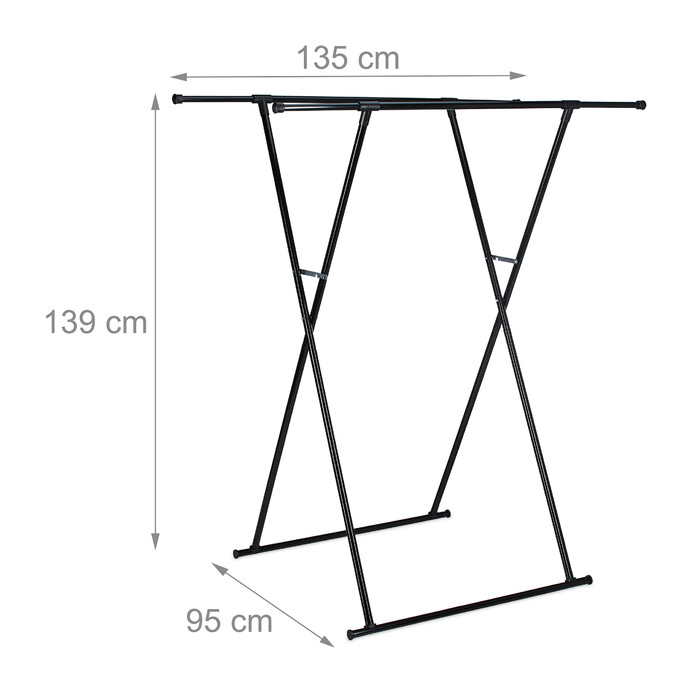 Relaxdays Extendable Clothes Rail, Metal