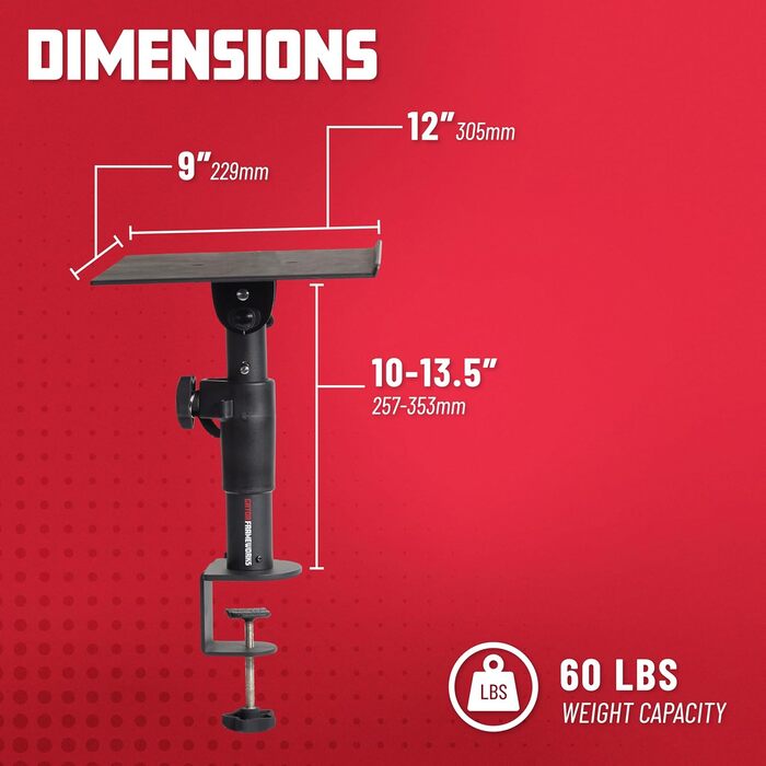 Кріплення для моніторів та динаміків Gator Frameworks - настільний тримач з регулюванням кута (2 шт.)