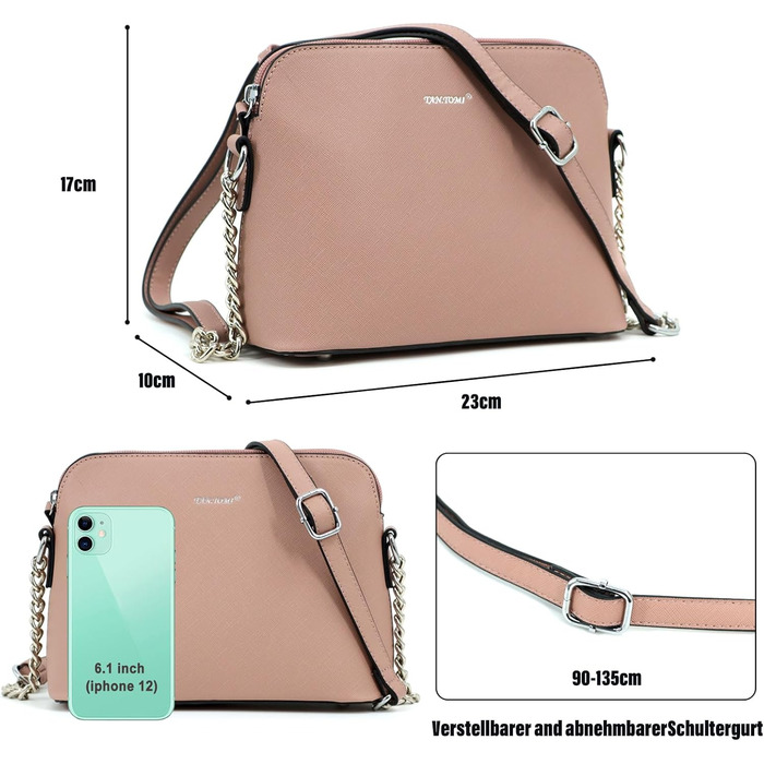 Сумка жіноча TANTOMI через плече крос-боді ланцюжкова Altrosa (Рожева) - елегантна вечірня сумочка