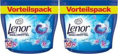 Капсули для прання Lenor Aprilfrisch, універсальний засіб для прання, тривала свіжість та видалення запахів при холодному пранні, 100 шт (2 упаковки по 50 шт)