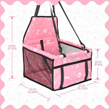 Nobleza Автокрісло для собак та котів, переноска для тварин, рожева, 40x34x25 см