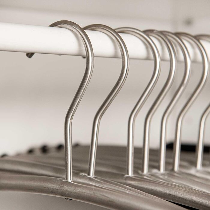 SIDCO Clothes Hangers Stainless Steel 6 x Coat Hangers Metal Hangers Hanger Set w. Anti-Slip