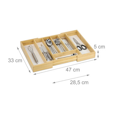 Relaxdays Extendable Cutlery Box