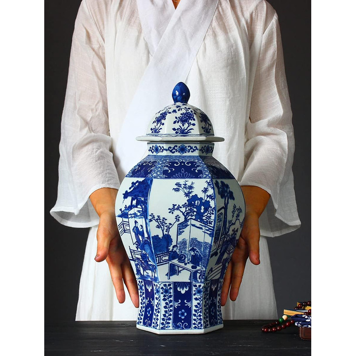 Керамічна ваза ручної роботи з дизайном півонії, 23 см (Character) - для дому, вітальні, декору та весілля