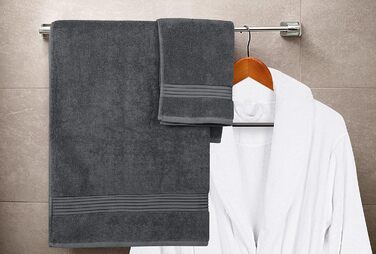 Utopia Towels 4-Piece Luxury Bath Towel Set, (68x137 cm), 100% Ring-Spun Cotton, 600 g/m², Lightweight and Highly Absorbent, Gym, Spa, and Hotel (black)