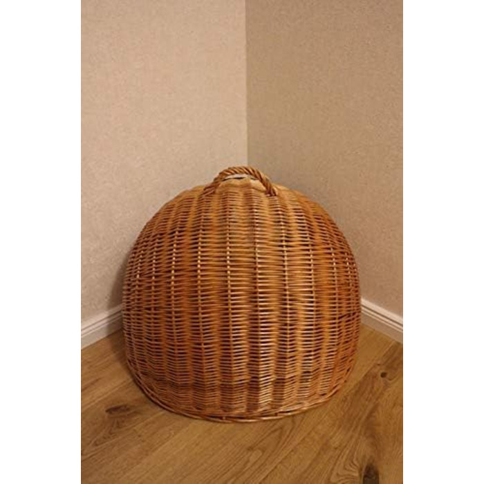 Транспортний кошик для котів та собак з плетіння лози з металевим ґратком та подушкою, XL, XXL (XXL=60x50x52 см)