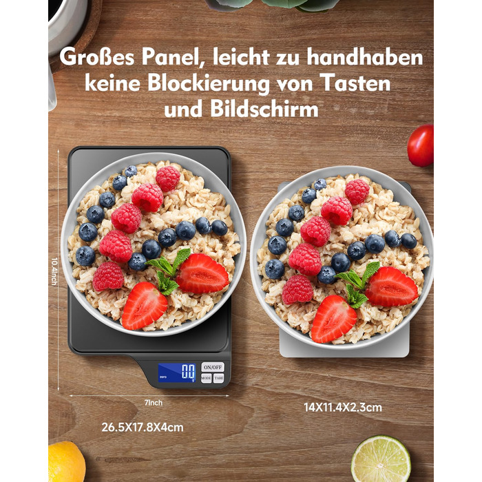Цифрова кухонна вага з USB-зарядкою, 5 кг/0.1 г, функція тарування, для випічки та приготування їжі