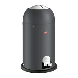 Сміттєвий кошик WESCO Kickmaster Junior на 12 л, графіт матовий, зі сталевим корпусом та м'яким закриванням