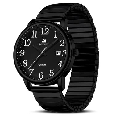 Чоловічий годинник: аналоговий кварцовий годинник з датою, водонепроникний, 38 мм, чорний. Стильний годинник для бізнесу та повсякденного носіння