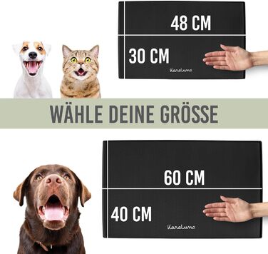 Силіконовий килимок KaraLuna Premium для годівлі котів та собак, 60 x 40 см, чорний, кутовий
