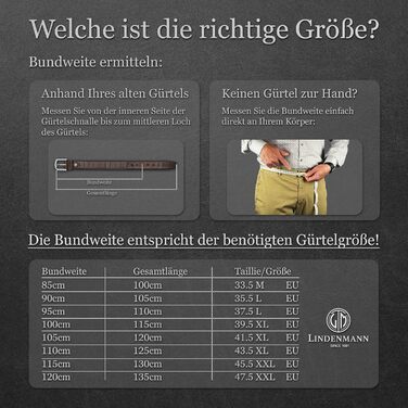 Чоловічий шкіряний ремінь Lindenmann з нубуру, 40 мм, регульований, джинсовий, XL, чорний (45.5 дюймів, 115 см)