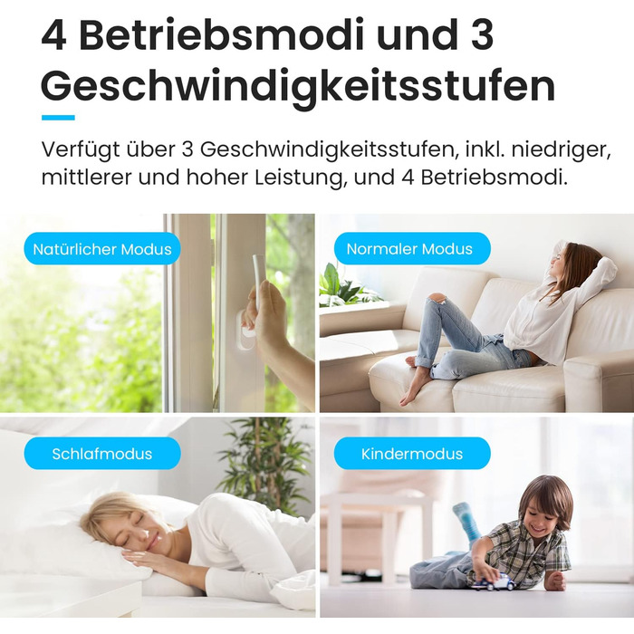 Турбовентилятор Pro Breeze з пультом керування, 70° осциляція, 3 режими, таймер 14 годин, 45W, 117см, 4 режими, режим сну - чорний