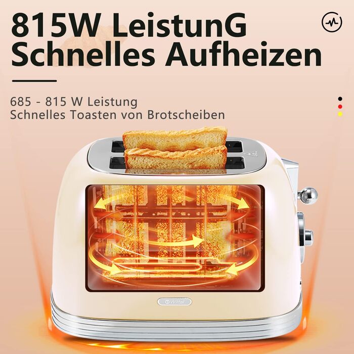 Електричний чайник та тостер Retro, зелений (кремово-білий), нержавіюча сталь, 2200 Вт, 1.8 л, BPA-free