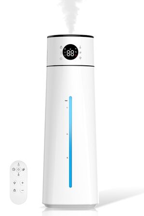 Увлажнитель воздуха для спальни 8л, ультразвуковой увлажнитель Top-Fill с пультом дистанційного керування, нічним світлом, таймером, тихий, для дитячої кімнати, рослин, з контролем вологості, 80 годин роботи