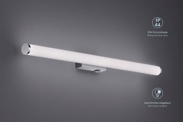lightling LED Wall Light/Bathroom Light/Mirror Light Leo, Protection Class IP44, in matte black metal, 80.4 x 5.5 x 8.5 cm (80 cm)