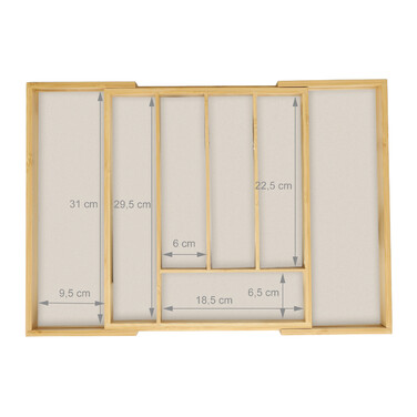 Relaxdays Extendable Cutlery Box