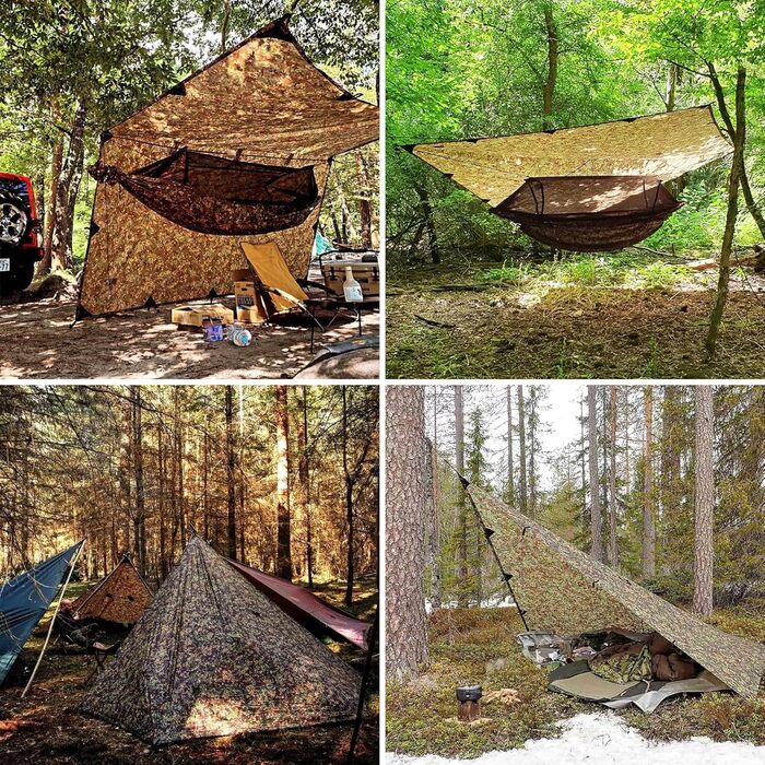 Тент DD Tarp 3x3 MC – легкий камуфляжний тент для гамака, кемпінгу та сольного відпочинку на природі