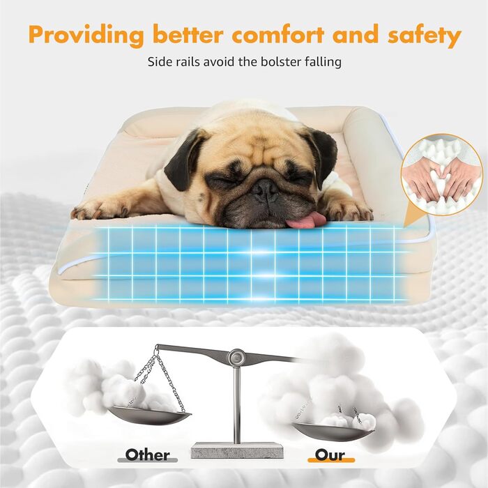 Ортопедичне ліжко для собак середнього розміру, 2-в-1, для вулиці, овальне, з кишенькою, сіре (бежеве, S)