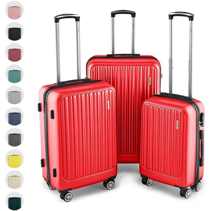 ABS валіза Hartschalenkoffer Easy Move - ергономічна, безпечна, компактна, з 360° колесами та кодовим замком. Ідеальна для подорожей. Червоний колір.