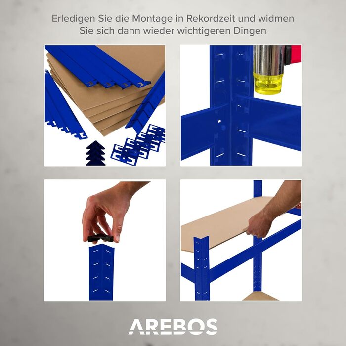 Arebos Heavy-Duty 2-Tier Shelf - 180x90x40cm - 875kg Capacity